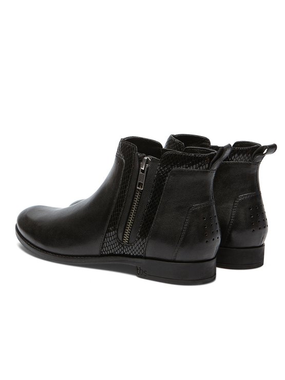 Boots Plates Femme Cuir Noir