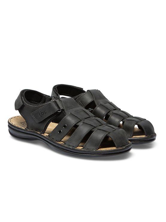 Sandales Homme Dessus Cuir Noir tbs