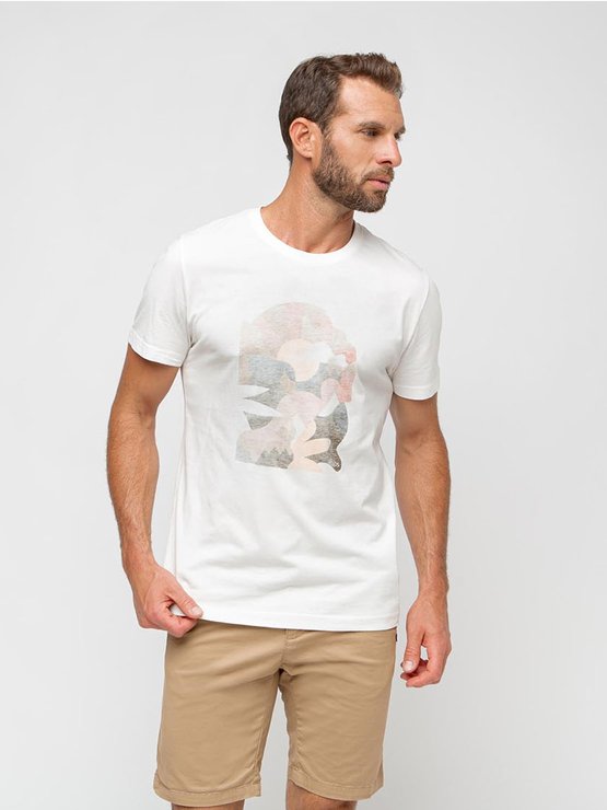 Tee-Shirt Homme A Motif Blanc