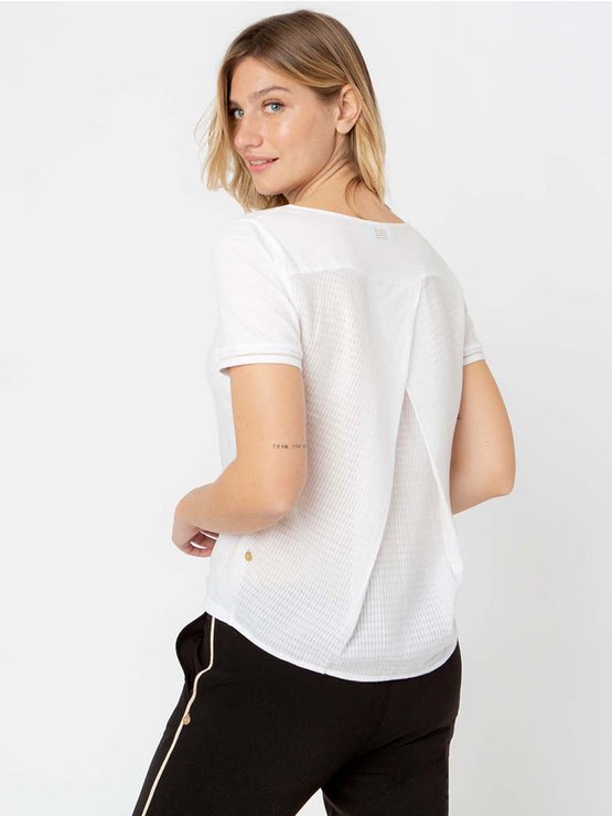 Tee-Shirt Femme Col V Coton Blanc