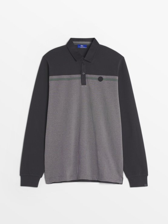 Polo Homme Chaud Manches Longues Gris Fonc