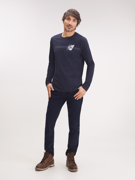 Tee Shirt Homme Manches Longues Marine