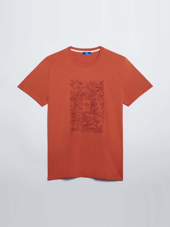Tee Shirt Homme Print Exclusif Coton Bio Sienne