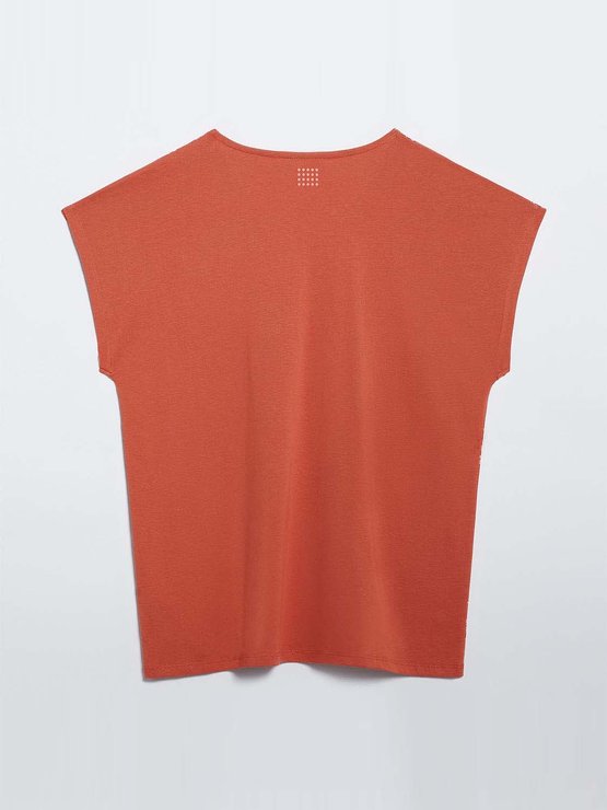 Tee-shirt Femme Motif Floral Orange