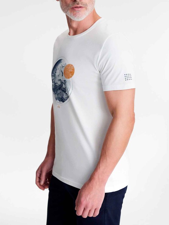 Tee-Shirt Homme Motif Exclusif Coton biologique Blanc