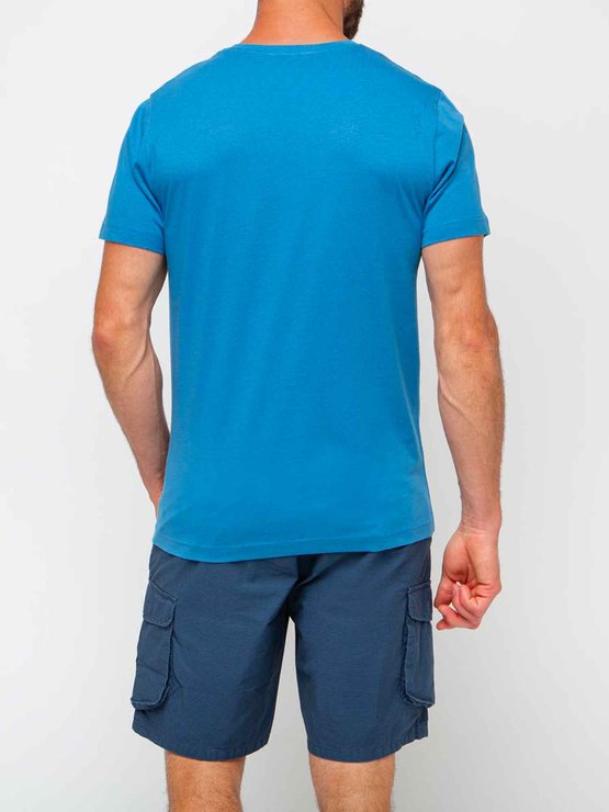 Tee Shirt Homme Print Coton Bio Bleu