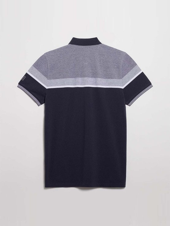 Polo Homme A Rayures Placées Navy