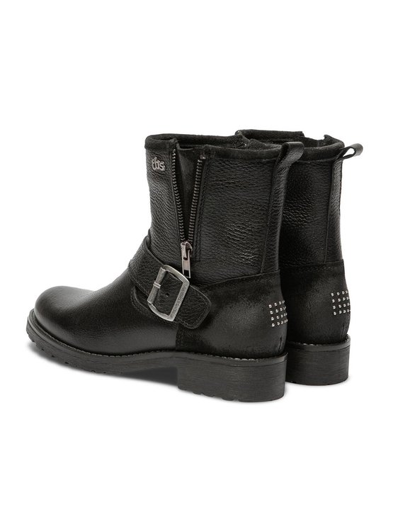 Boots Femme Zippée Cuir Noir
