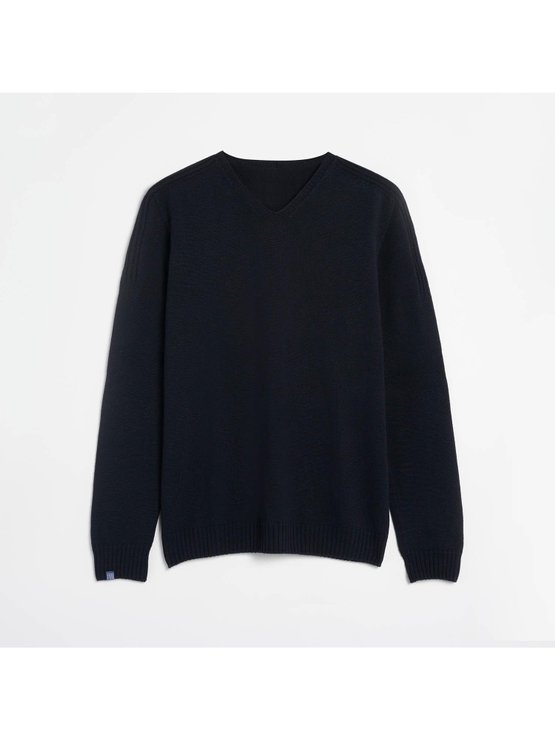 Pull Laine Homme Made in France Marine