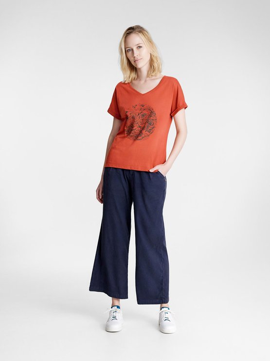 Tee Shirt Femme Print Exclusif Coton Bio Sienne Tee Shirt Femme Print Exclusif Coton Bio Sienne
