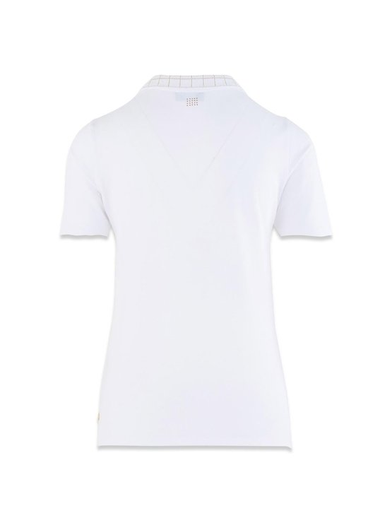 Polo Femme Manches Courtes Lyocell Blanc