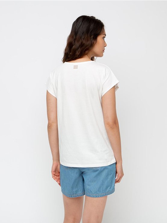 Tee shirt Femme Motif Coton Bio Blanc