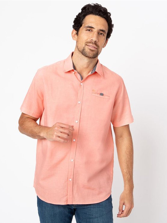 Chemise Homme Manches Courtes Rose