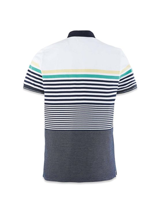 Polo Homme A Rayures Marine Jaune et Turquoise