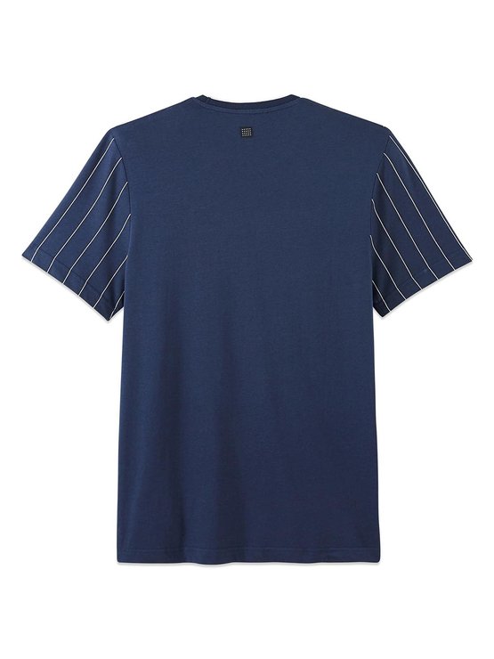 Tee-Shirt Homme A Rayures Bleu