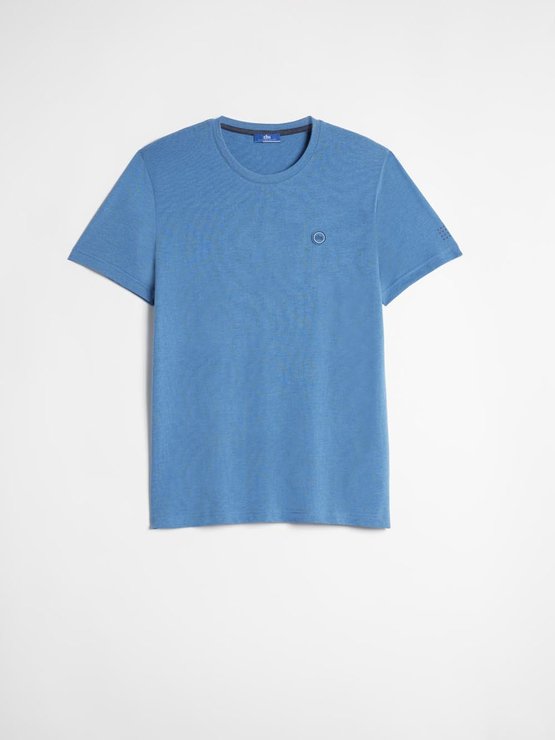 Tee Shirt Homme Mix-Matières Bleu