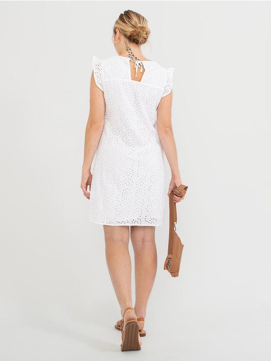 Robe Femme 100% Coton Broderie Blanche