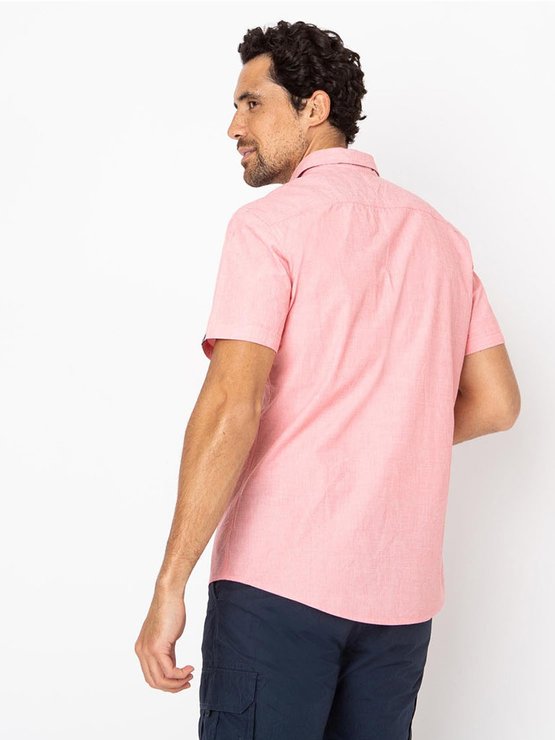 Chemise Homme Manches Courtes Rose Clair
