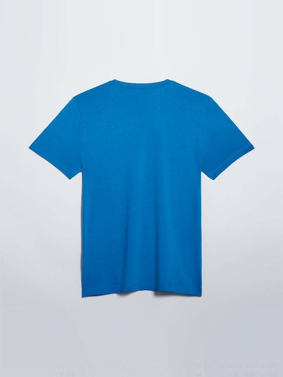 Tee Shirt Homme Print Coton Biologique Bleu