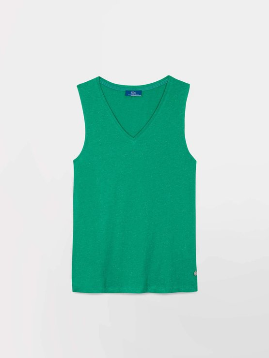 D bardeur Femme Col V Coton Vert tbs