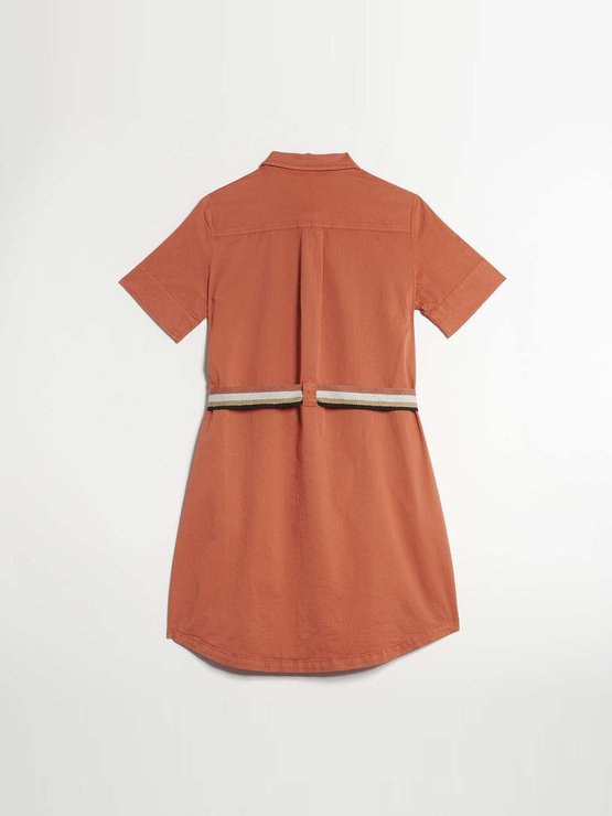 Robe Femme Esprit Saharienne Coton Orange