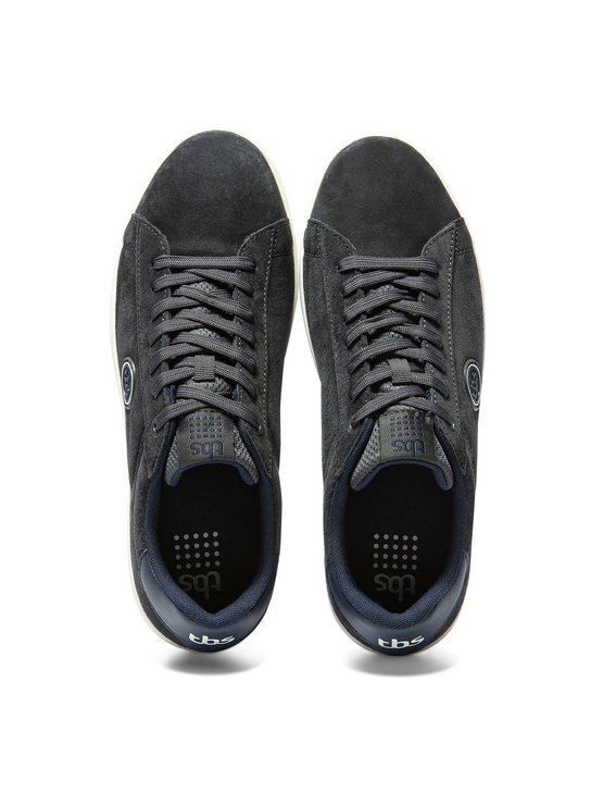 Sneakers Homme Cuir Velours Gris Anthracite