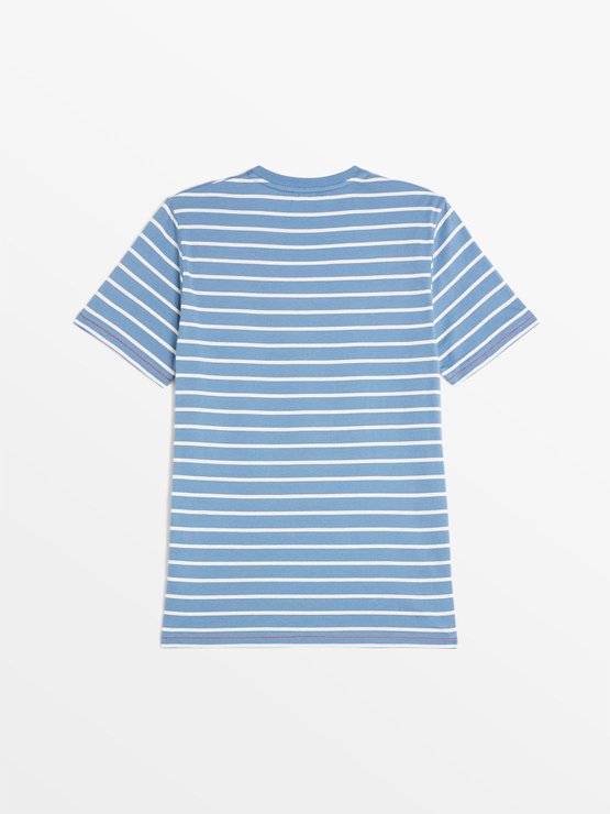 Tee Shirt Marinière Fabriqué en France Bleu