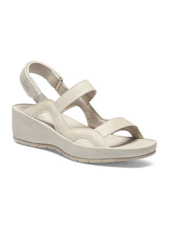 Sandales Compensées Femme Confort Cuir Blanc