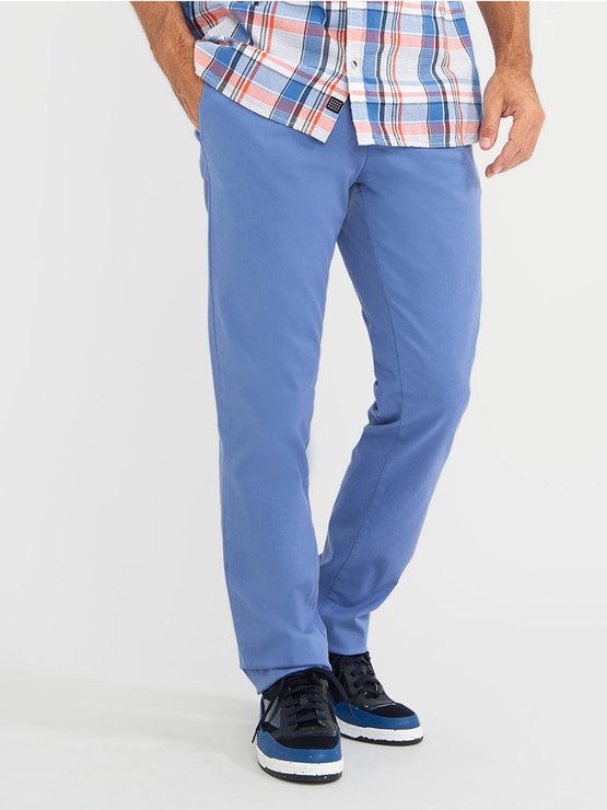 Pantalon Chino Homme Coton Bleu