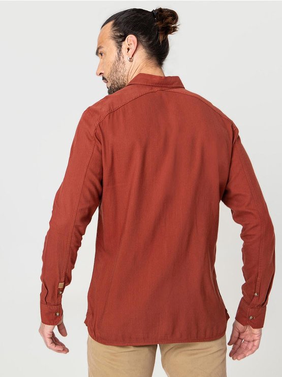 Chemise Homme Manches Longues Rouille