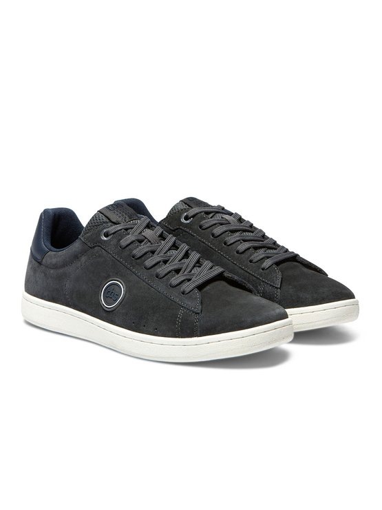 Sneakers Homme Cuir Velours Gris Anthracite