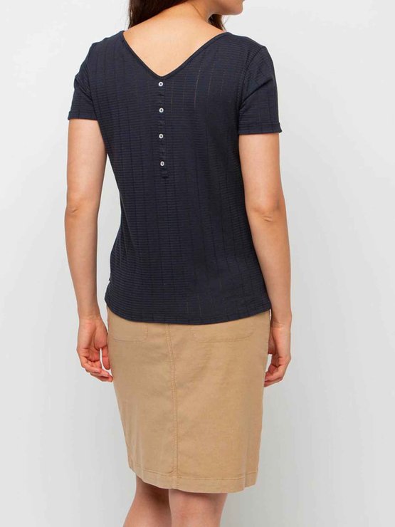 Tee-Shirt Femme Coton Fin Bleu Marine
