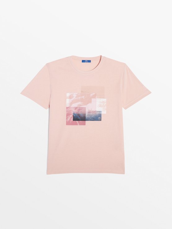 Tee Shirt Homme Manches Courtes Rose
