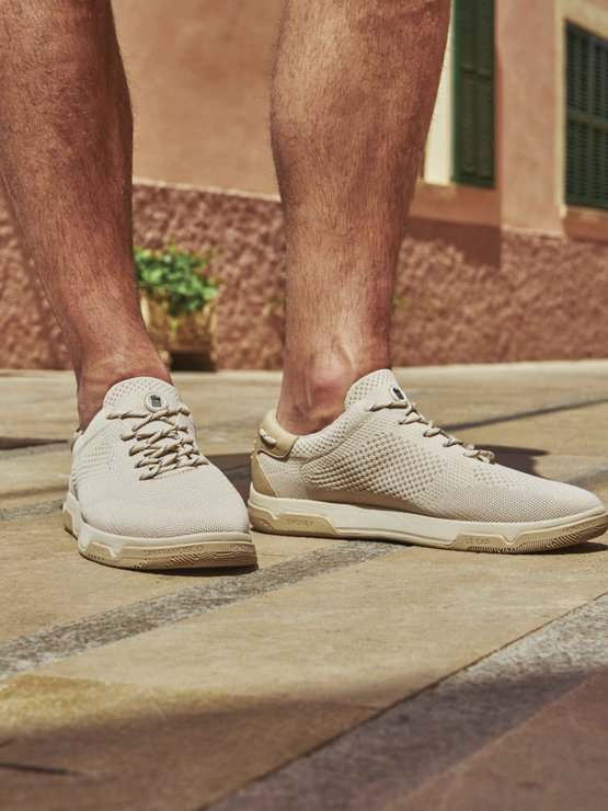 Tennis Homme L g res Textile Recycl Beige tbs