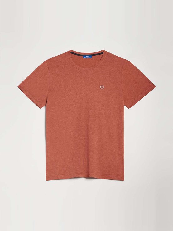 Tee Shirt Homme Mix-Matières Orange Tee Shirt Homme Mix-Matières Orange