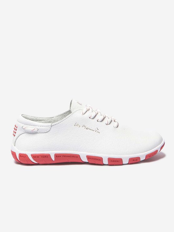 Tennis Femme en Cuir Semelle Orange Tennis Femme en Cuir Semelle Orange