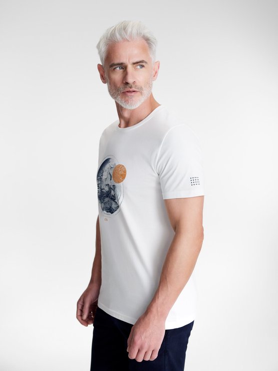 Tee-Shirt Homme Motif Exclusif Coton Bio Blanc