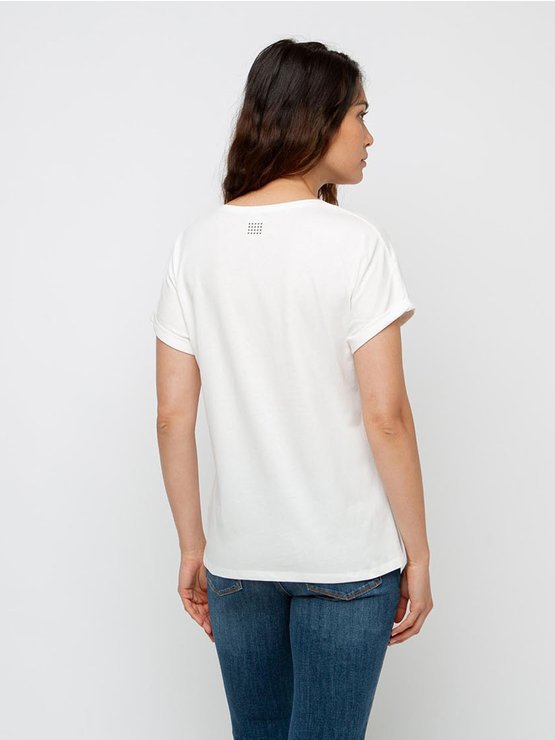 Tee shirt Femme A Motif Coton Bio Blanc