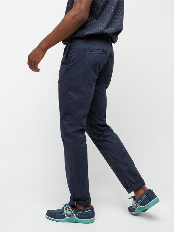 Pantalon Chino Homme Coton Navy
