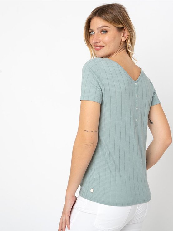 Tee-Shirt Femme Manches Courtes Vert Clair Tee-Shirt Femme Manches Courtes Vert Clair