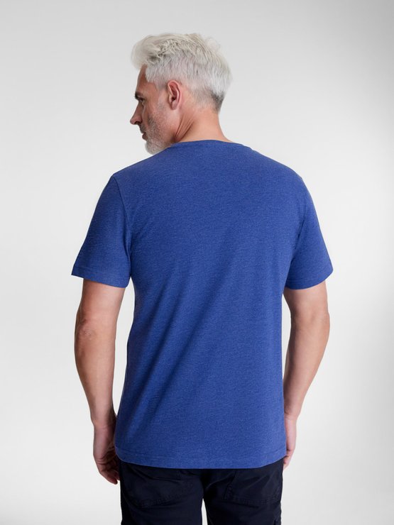 Tee-Shirt Homme Mix Matière Bleu