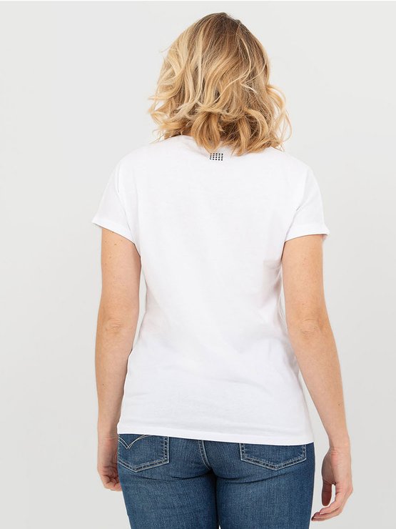 Tee Shirt Femme A Message Coton Blanc