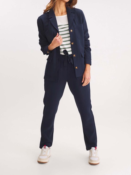Veste Femme Boutonn e et Fluide Marine tbs