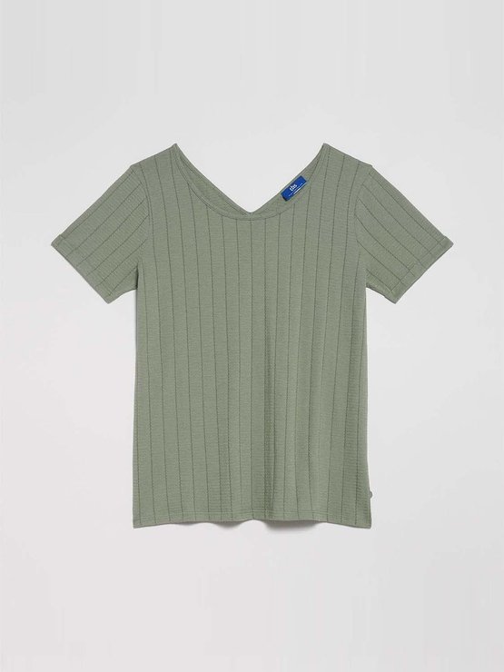 Tee-Shirt Femme Coton Fin Kaki