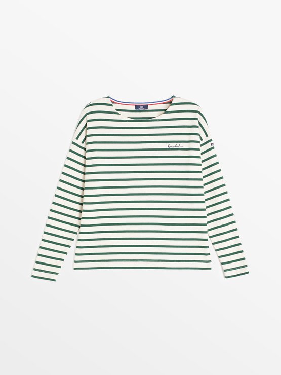 Tee-shirt Femme marinière Fabriquée En France Vert